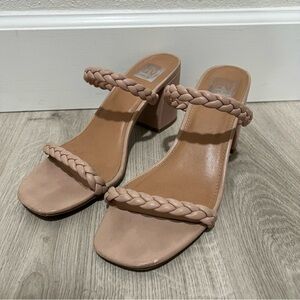 DV Dolce Vita Twilight Braided Strap Nude Block Heels Size 10